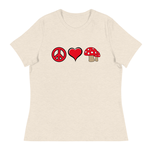 Peace Love Mushrooms Women's Relaxed T-Shirt